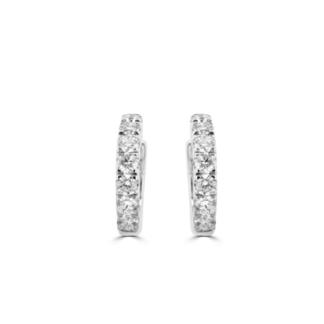 Round Brilliant Cut 0.50ct Diamond and White Gold Hoop Earrings