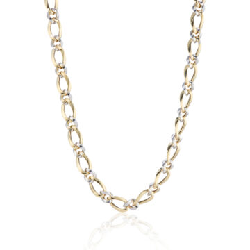 Curb Link Yellow and White Gold Necklace