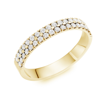 Brilliant Cut Diamond 0.57ct Two-Row Wedding Ring