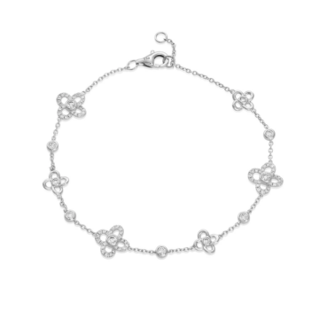 Diamond Set 0.67ct White Gold Clover Motif Bracelet