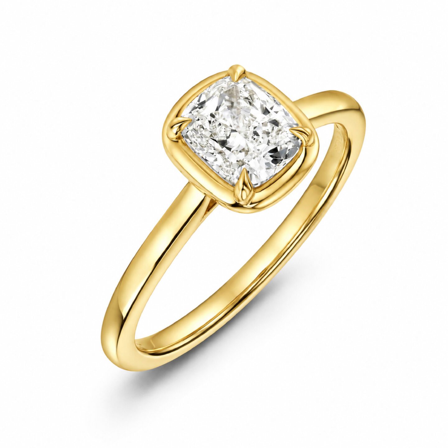 Provenance 1.01ct Cushion Cut Diamond Single Mine Origin Gold Ring