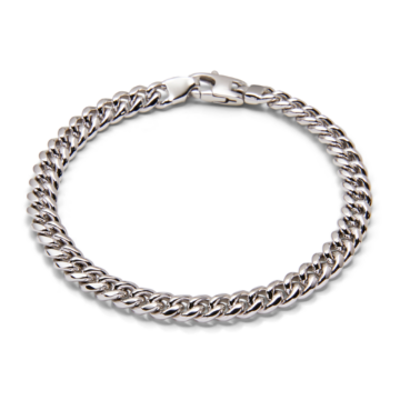 Men's Sterling Silver Rhodium Plated Cuban 8.25" Bracelet