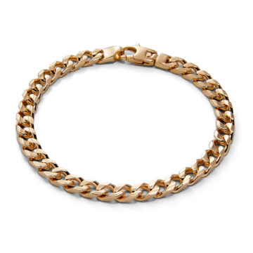 Men's Sterling Silver Gold Plated Groumette 8.25" Bracelet