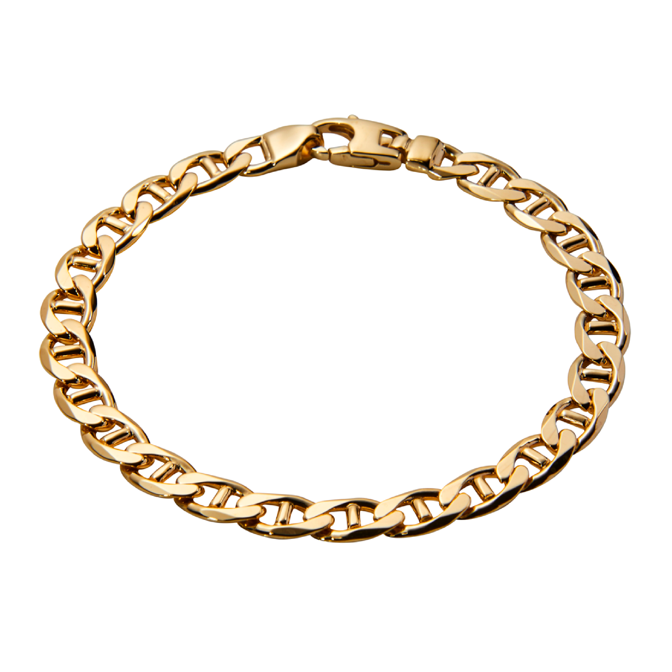 Men’s Sterling Silver Gold Plated Crossbar 8.25″ Bracelet