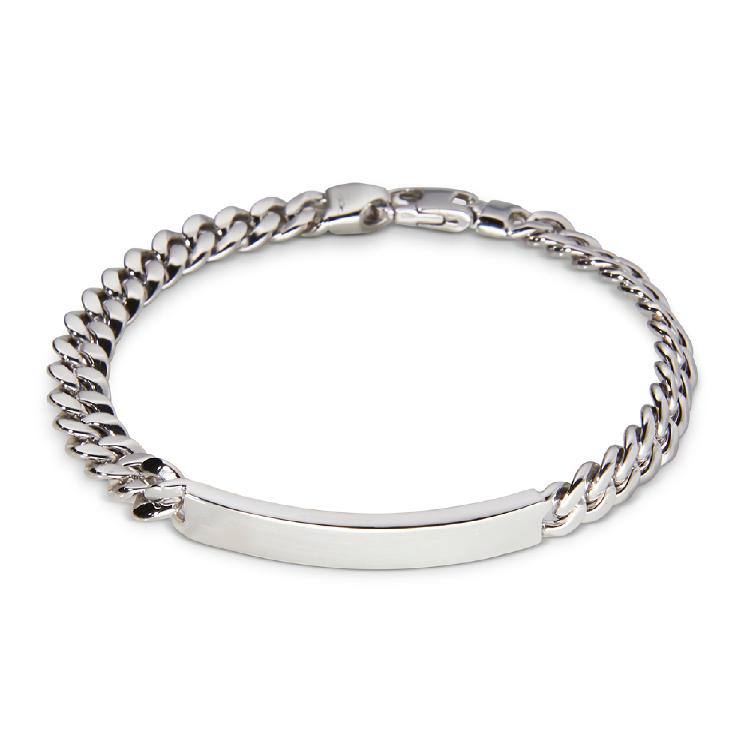Men’s Sterling Silver Rhodium Plated Seagull Wings ID 8.25″ Bracelet