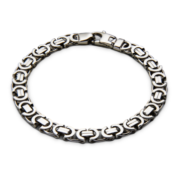 Men's Sterling Silver Rhodium Plated Etruscan 8.25" Bracelet