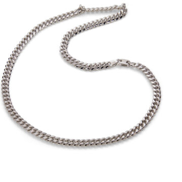 Men's Sterling Silver Rhodium Plated Cuban 22" Chain