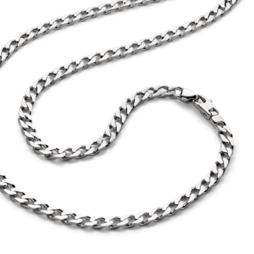 Men's Sterling Silver Rhodium Plated Groumette 20" Chain
