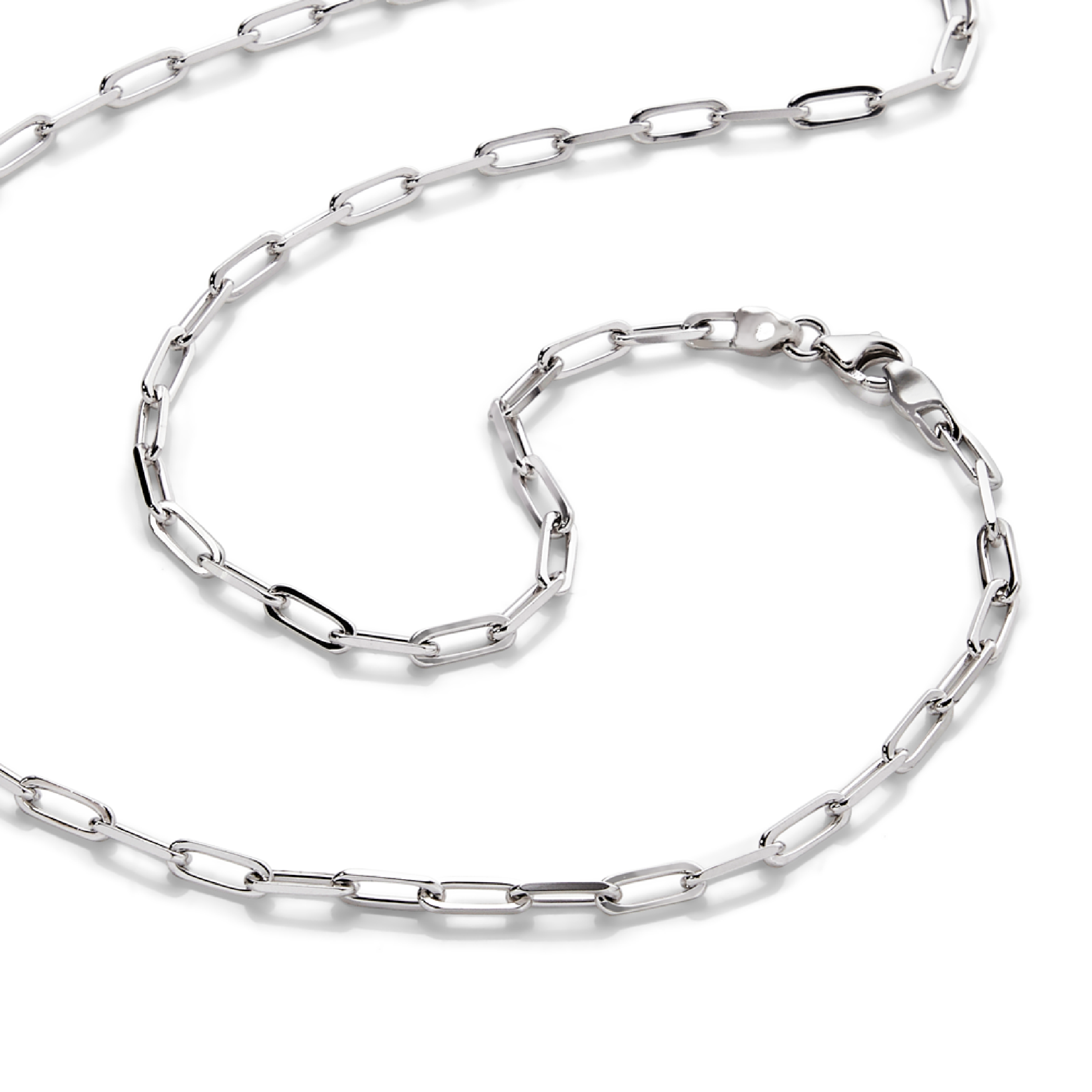 Men’s Sterling Silver Rhodium Plated Volt 20″ Chain