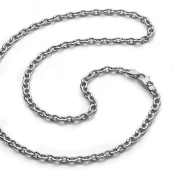 Men's Sterling Silver Rhodium Plated Zip 20" Chain