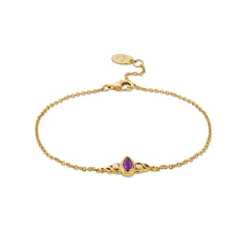 Clogau Royal Clogau 9ct Solid Gold Delphinium Bracelet with Amethyst
